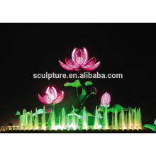 Большой современный фонтан с водяной лилии или искусство Наружное оформление Скульптура из нержавеющей стали
